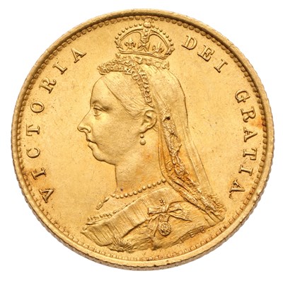 Lot 174 - Victoria, Half Sovereign 1887, imperfect J,...