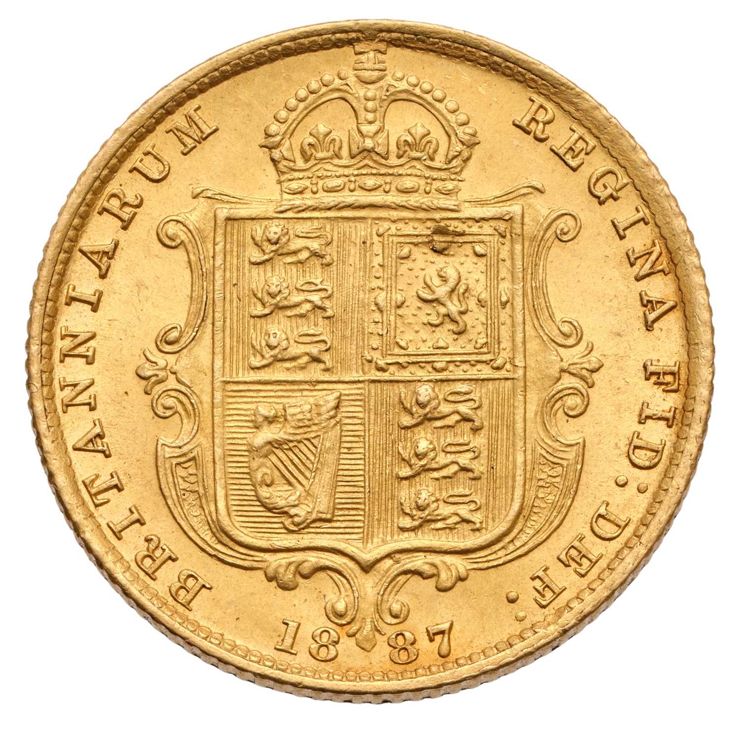 Lot 174 - Victoria, Half Sovereign 1887, imperfect J,...