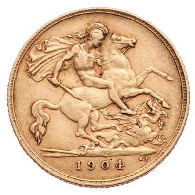 Lot 196 - Edward VII, Half Sovereign 1904; near very fine