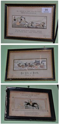 Lot 95 - Three framed Stevengraphs ' For Life of Death', 'Dick Turpin's Ride to York, on his Bonnie...