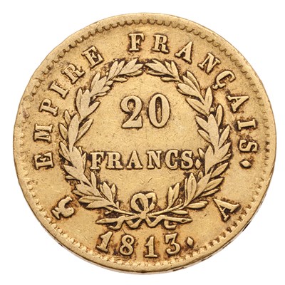 Lot 357 - France, Twenty Francs 1813A, Paris Mint, obv....