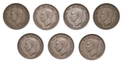 Lot 65 - 7x George VI, Sixpences 1952, (Bull 4266, ESC...