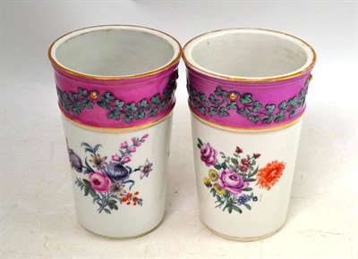 Lot 106 - Pair of Berlin flower pots, early 19th century