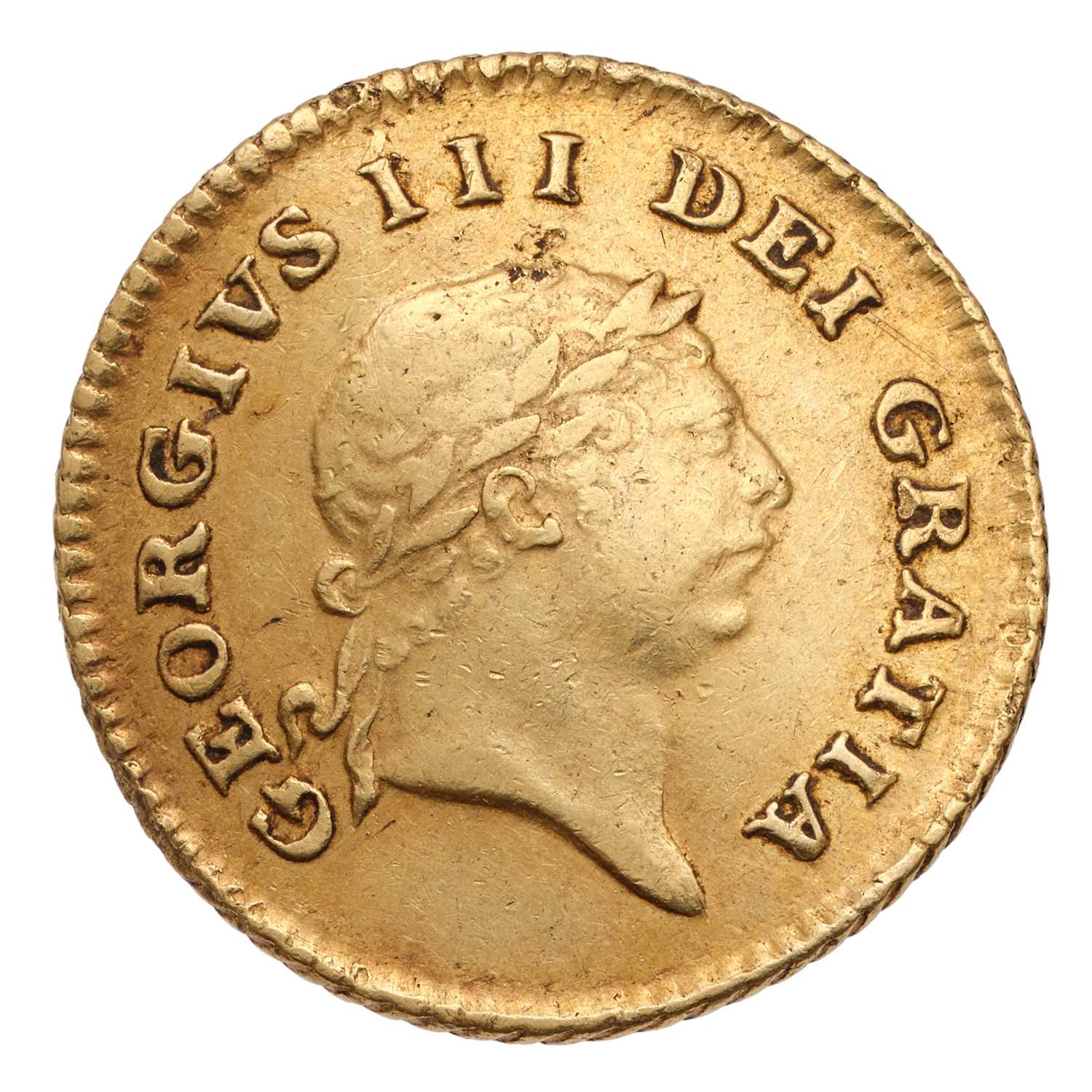 Lot 130 - George III, Third Guinea 1808, first laureate...
