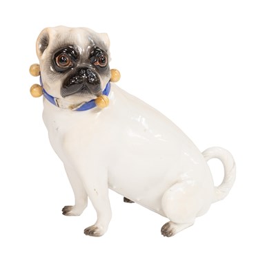 Lot 118 - A Meissen Porcelain Model of a pug, 19th...