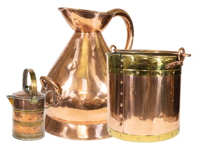 Lot 215 - A Brass-Mounted Copper Coal Bucket, 19th...