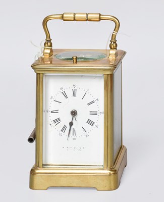 Lot 231 - A French Brass Strike and Repeat Carriage...