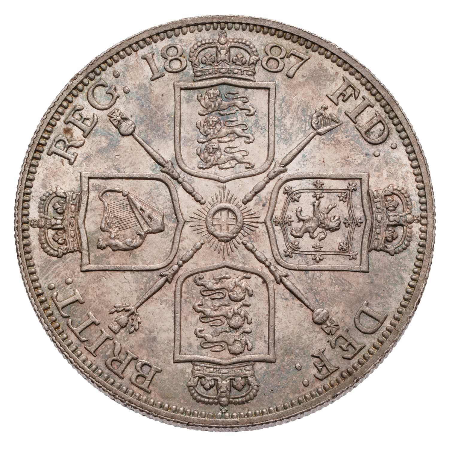 Lot 53 - Victoria, Double Florin 1887, Roman one, (Bull...