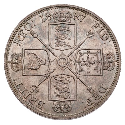 Lot 53 - Victoria, Double Florin 1887, Roman one, (Bull...