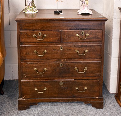 Lot 1122 - A George III Straight Front Oak Four Height...
