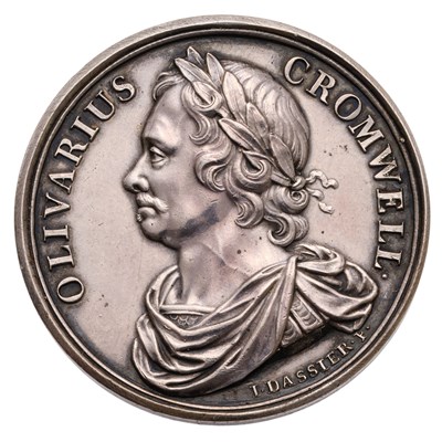 Lot Oliver Cromwell, Memorial 1658 Medal, struck...