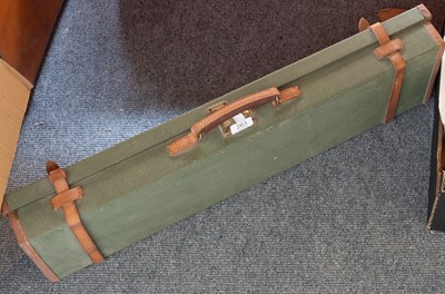 Lot 263 - A Cloth Mounted Shotgun Case, with leather straps