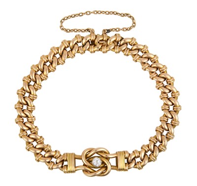 Lot 2424 - A Diamond Bracelet a knot motif with an old...