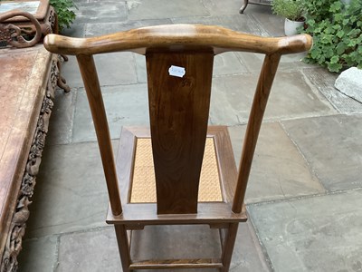 Lot 92 - A Chinese Hardwood Yoke-Back Side Chair, 20th...