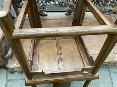 Lot 92 - A Chinese Hardwood Yoke-Back Side Chair, 20th...