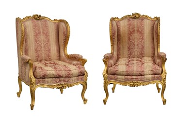 Lot 466 - A Pair of Louis XV-Style Carved Giltwood...