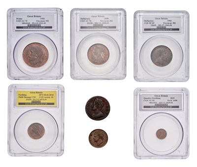 Lot 85 - Assorted Slabbed Copper and Bronze Coins, to...