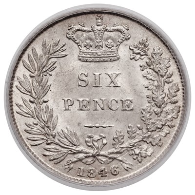 Lot Victoria, Sixpence 1846, (Bull 3180, ESC 1692,...
