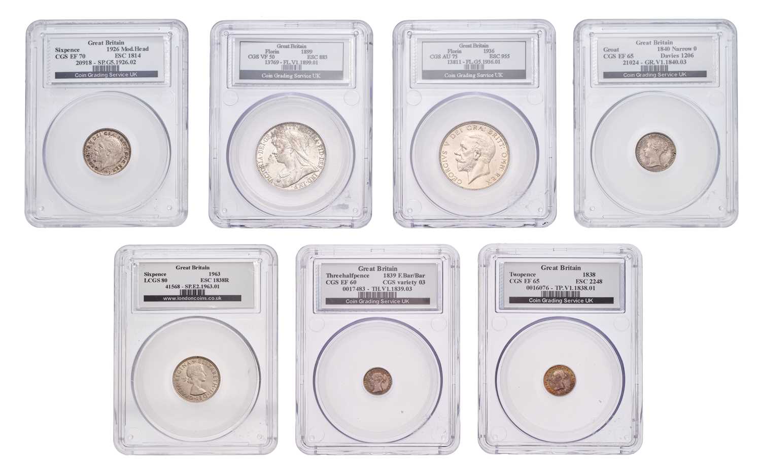 Lot 48 - Assorted Slabbed British Silver Coins, to...
