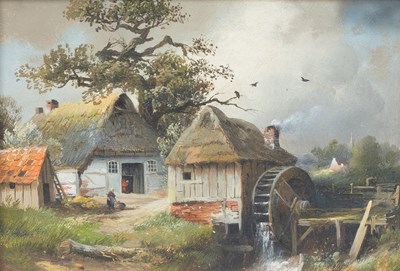 Lot 1018 - Paul Koster (1855-1931) German Rustic cottages...