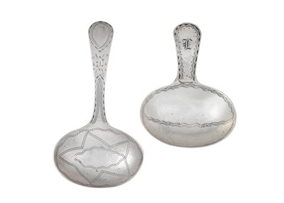 Lot Two George III Provincial Silver Caddy-Spoons