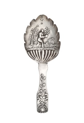Lot A George IV Silver Caddy-Spoon