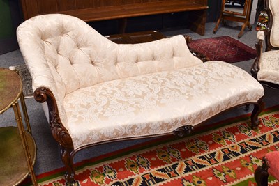 Lot 1093 - A Victorian Button Back Chaise Longue,...