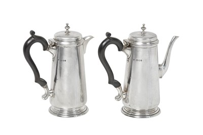Lot A George VI Silver Coffee-Pot and Hot-Milk Jug