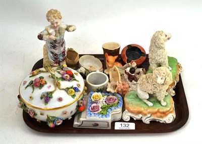 Lot 132 - Pair of spaniels, decorative ceramics, figures etc