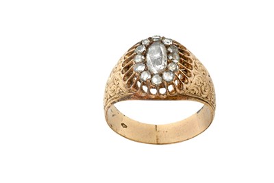 Lot 2362 - A Diamond Cluster Ring the central rose cut...