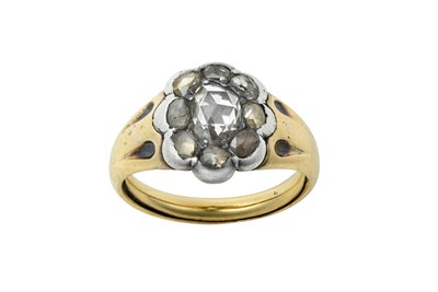 Lot 2353 - A Diamond Cluster Ring the central rose cut...