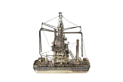 Lot A Dutch Silver Model of a Grain Elevator, 'Stadsgraanzuiger'