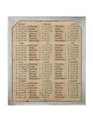 Lot A George V Silver Framed Perpetual-Calendar