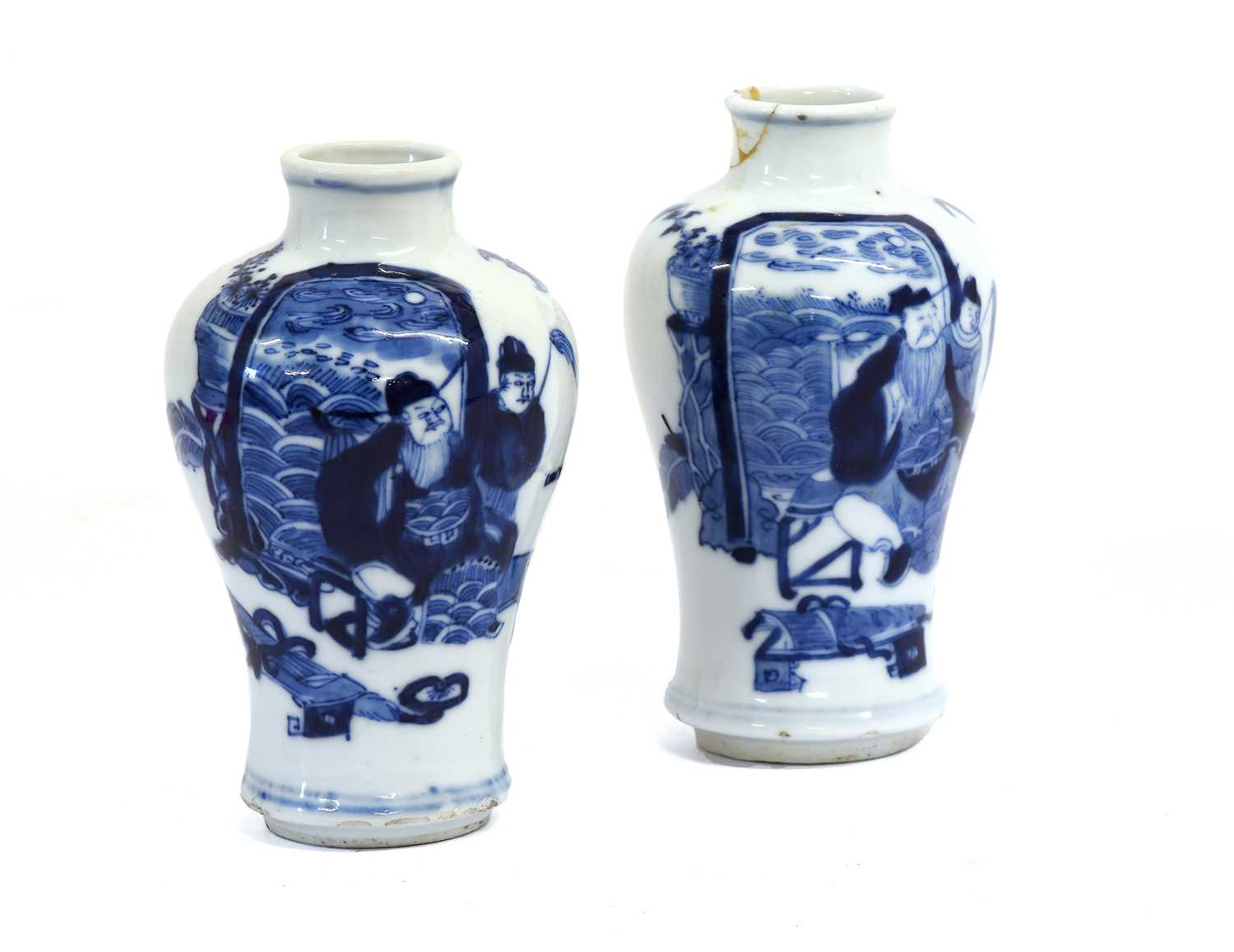 Lot 16 - A Pair of Chinese Porcelain Baluster Vases,...