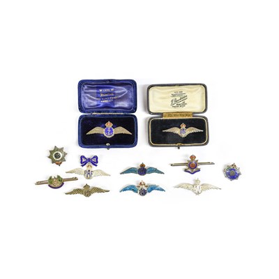 Lot 133 - Nine First/Second World War Silver and Enamel...
