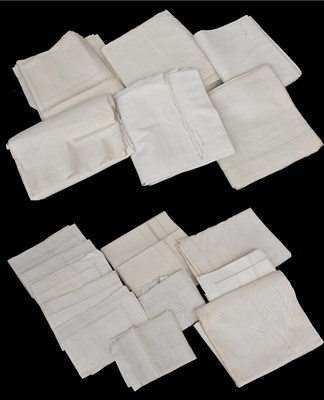 Lot 2160 - Cream Linen Bed Set comprising two sheets with...