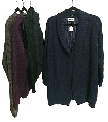 Lot 1055 - Brora Cashmere Knitwear, comprising a plum...