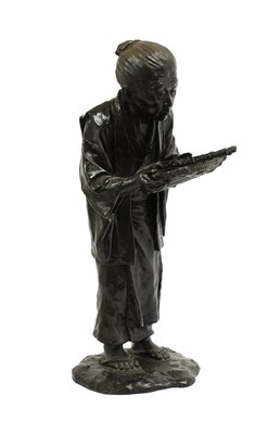 Lot 110 - A Japanese Bronze Okimono, Meiji period, as a...
