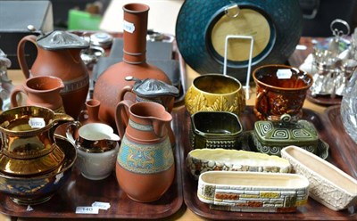 Lot 140 - Copper lustre, Watcombe pottery and Sylvac pottery