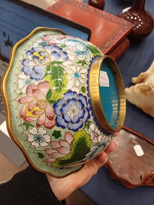 Lot 81 - A Chinese Cloisonne Bottle Vase, late Qing...