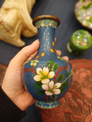 Lot 81 - A Chinese Cloisonne Bottle Vase, late Qing...