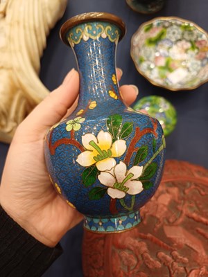 Lot 81 - A Chinese Cloisonne Bottle Vase, late Qing...