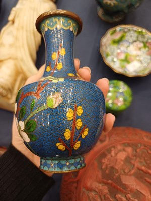 Lot 81 - A Chinese Cloisonne Bottle Vase, late Qing...