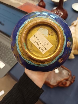 Lot 81 - A Chinese Cloisonne Bottle Vase, late Qing...