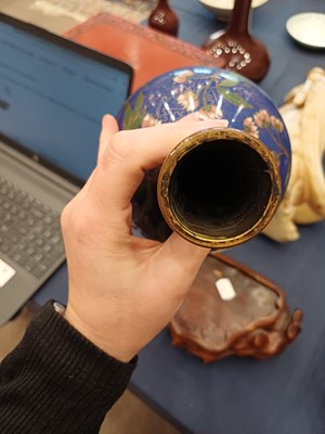 Lot 81 - A Chinese Cloisonne Bottle Vase, late Qing...