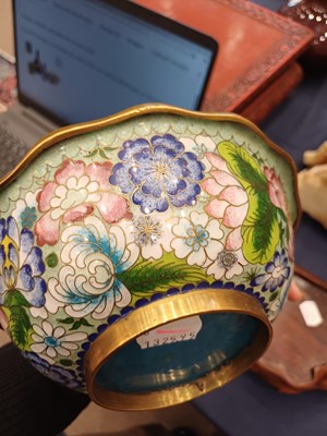 Lot 81 - A Chinese Cloisonne Bottle Vase, late Qing...