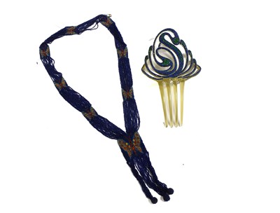 Lot 2257 - Circa 1920s Small Blue Beaded Sautoir...