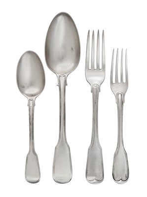 Lot A George III and Later Silver Table-Service