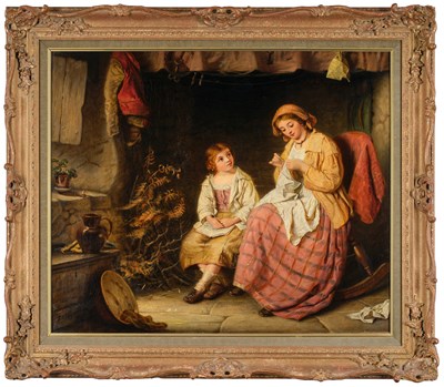 Lot 1061 - John William Haynes (19th Century) "The Lesson"...