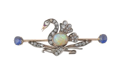 Lot 2272 - A Victorian Multi-Gem Set Swan Brooch with an...